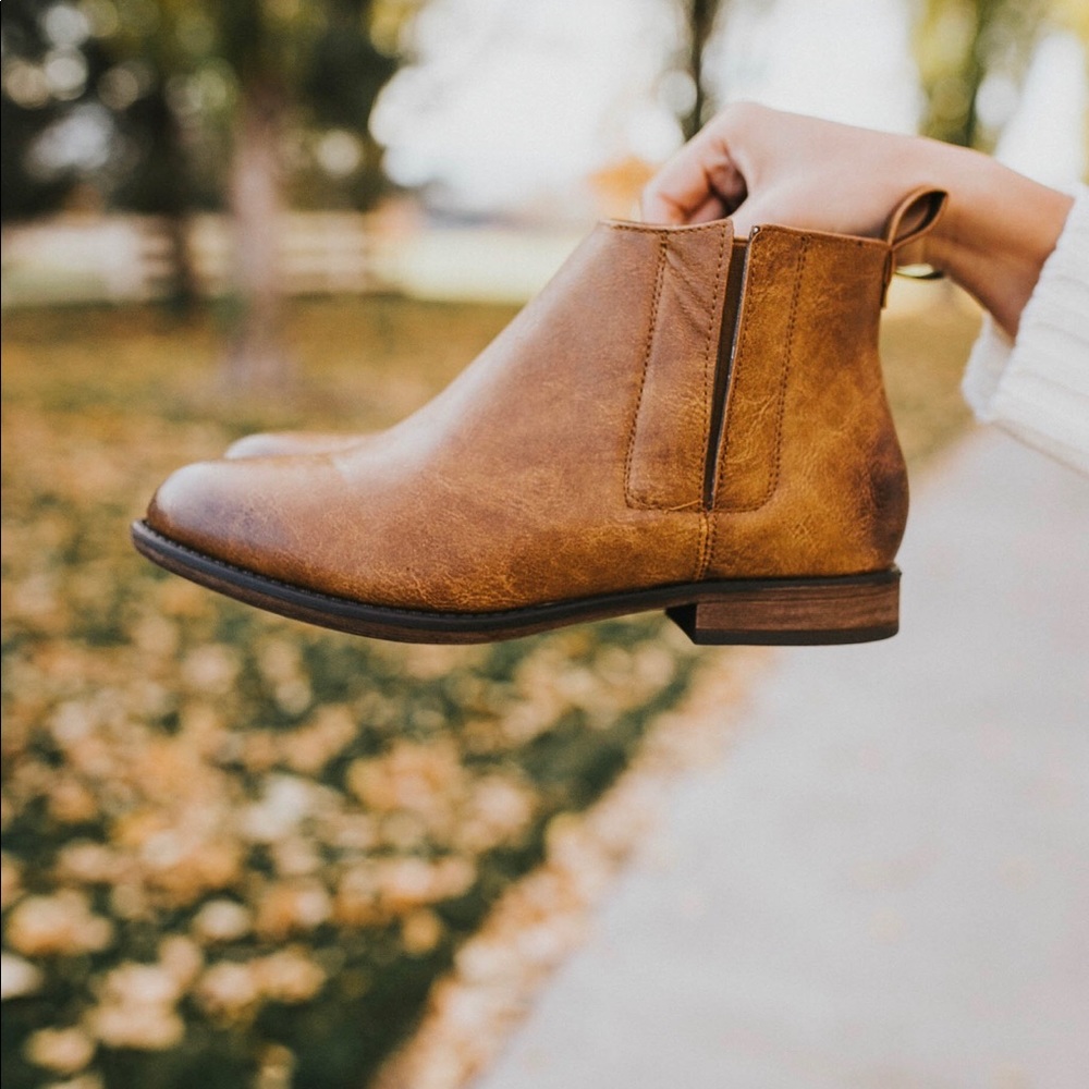 Brown ankle booties